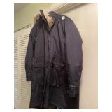 EDDIE BAUER - BLACK PARKA W/ SHERPA LINING,