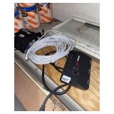 CYBER POWER SURGE PROTECTOR W/ COAXIAL CABLE.