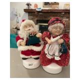 VINTAGE CHRISTMAS CAROLER FIGURINES - SANTA AND