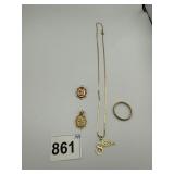 14K GOLD INCLUDING NECKLACE RINGS AND PENDANTS
