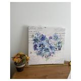 WATERCOLOR FLORAL CANVAS PRINT & FLORAL ARRANGMENT