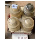 HEMINGRAY GLASS INSULATORS - SET OF 4, CLEAR