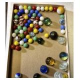 LARGE GROUPING OF MARBLES INCLUDING SHOOTERS