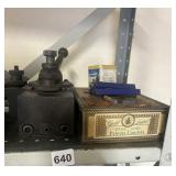 MACHINIST TOOLS AND CIGAR BOX LOT.