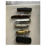 ASSORTED POCKET KNIVES - 6 VINTAGE FOLDING