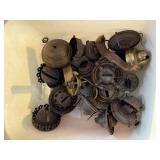 VINTAGE OIL LAMP WICK HOLDERS 10 OR SO BRASS