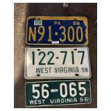 VINTAGE VIRGINIA LICENSE PLATES, ASSORTED PAIR
