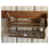 VINTAGE WOOD SPICES SHELF