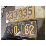 1924 AND 29 LICENSE PLATE