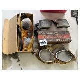 VINTAGE GOGGLES ASSORTMENT - 3 PAIR WIDE VISION