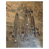 ASSORTED ANTIQUE IRON SCAFFOLDING HANGERS