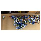 LARGE GROUPING OF GLASS MARBLES