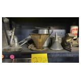 VINTAGE METAL STRAINER & PITCHER, HORN ETC.