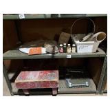 BATHROOM SCALE, STONES, BENCH ETC.