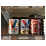 VINTAGE MOTOR OIL CANS - VALVOLINE, KENDALL,