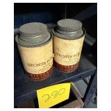 PAIR OF PITTSBURGH PLATE GLASS CO BRONZE POWDER -