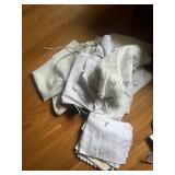 ASSORTED LINENS - WHITE, VARIOUS STYLES, APPROX 8