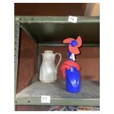 WHITE PITCHER AND BLUE FAN SPRAY BOTTLE