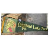 VINTAGE CONNEAUT LAKE PARK FELT PENNANT.