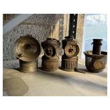 ANTIQUE METAL CARBIDE LAMPS, BRASS AUTO LITE