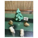 ASSORTED DECORATIVE FIGURINES - VERDIGRIS PATINA