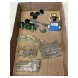 GLASS CANDY CONTAINERS, TRAIN, CHICKEN DISH,