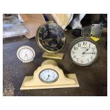 ASSORTED VINTAGE CLOCKS - CREAM MANTEL CLOCK,