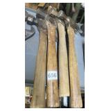 3 HATCHETS AND 1 CLAW HAMMER