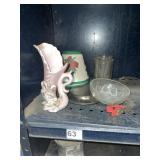 HULL VASE W/ FLORAL RELIEF, HOLIDAY