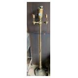 BRASS FLOOR LAMP - THREE-ARM CANDELABRA W/ CLOTH