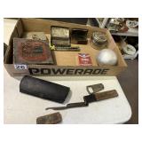 STRAIGHT RAZOR CASE, HAND NUT CRACKER ETC.