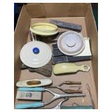 VINTAGE CURLING IRON, SHOE HORN ETC.