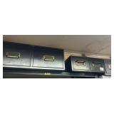 METAL STORAGE CABINET - BLACK STEEL W/ BRASS