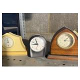 VINTAGE MANTEL CLOCKS, YELLOW CELLULOID CLOCK,