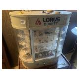LORUS QUARTZ ROTATING DISPLAY CASE. CONTENTS NOT