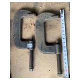 PAIR OF CAST IRON C-CLAMPS, APPROX 6IN.