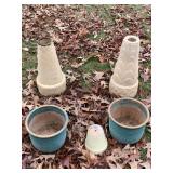 CERAMIC GARDEN PLANTERS - TWO BIRD BATH BASES
