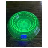 VASELINE GLASS BOWL - URANIUM GLASS, ART DECO