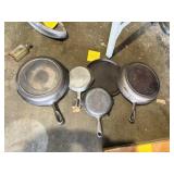 CAST IRON WAGNER SKILLET & SAUCEPAN SET NO 8 10.5