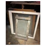VINTAGE WINDOW FRAME - CREAM PAINTED, SINGLE-PANE