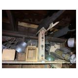 ASSORTED BIRDHOUSES, FEEDERS & FARM HARDWARE.