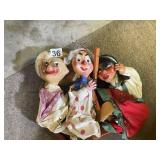 SET OF 3 HAND PUPPETS IN BAG.