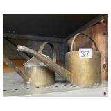 TWO VTG METAL WATERING CANS.