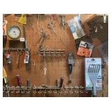 ASSORTED HAND TOOLS & HARDWARE - PEGBOARD DISPLAY