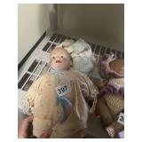 VINTAGE BABY DOLL - COMPOSITION HEAD, CLOTH BODY,