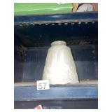 FROSTED GLASS LAMP SHADE - BELL SHAPED, EMBOSSED