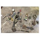 ASSORTED VINTAGE HAND TOOLS - WIRE WHIPS,