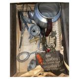 VINTAGE KITCHEN TOOLS - METAL POT W/ HANDLE,