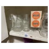 ATLAS MASON JARS W/ ORIGINAL CANNING CAPS BOX.