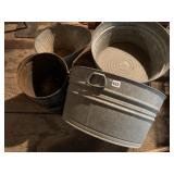 ASSORTED METAL BUCKETS - INDUSTRIAL, GALVANIZED